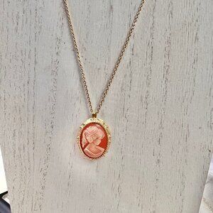 Sarah Coventry Vintage Cameo Brooch Pin Necklace, Vintage Brooch, Brooch